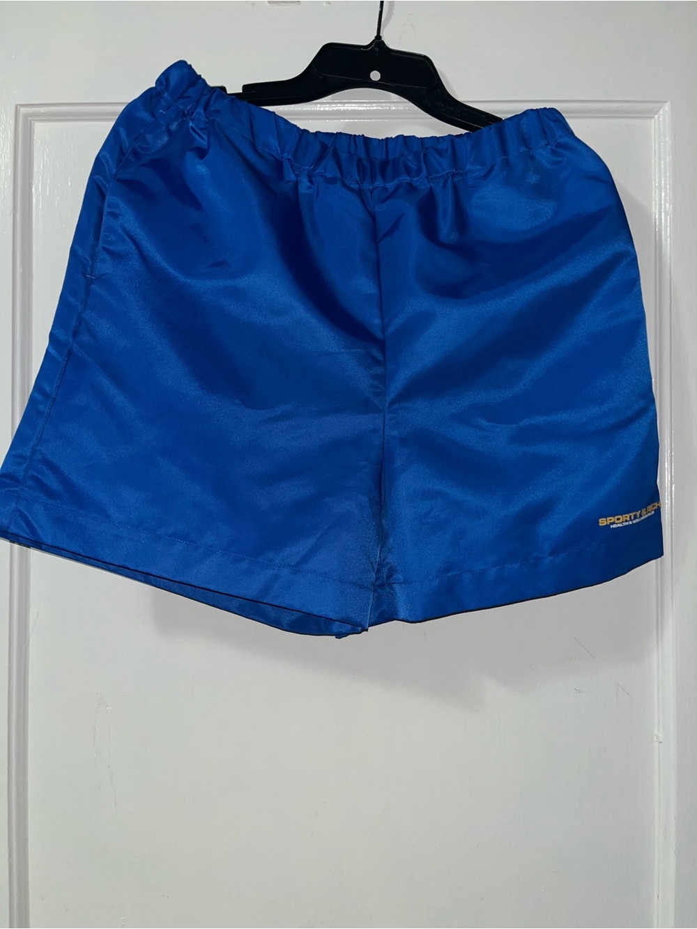 NWT Sporty & Rich Bold Health Nylon Blue Short